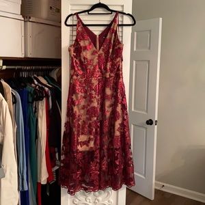 Maria embellished fit and flare dress